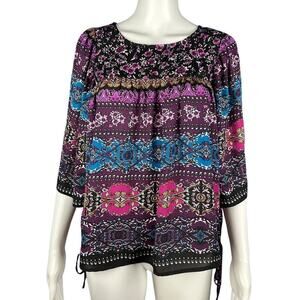 Romeo & Juliet Couture Floral Bohemian Blouse, NWT, Medium